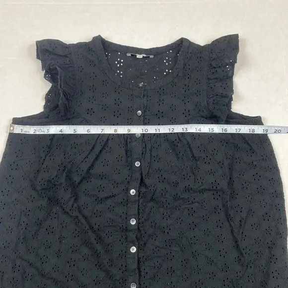 Madewell Ruffle Sleeve Bib top - Picture 3 of 7